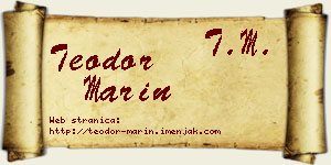 Teodor Marin vizit kartica